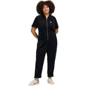 Lucy & Yak Rex Short Sleeve Corduroy Jumpsuit Black Organic Cotton US 16 utility